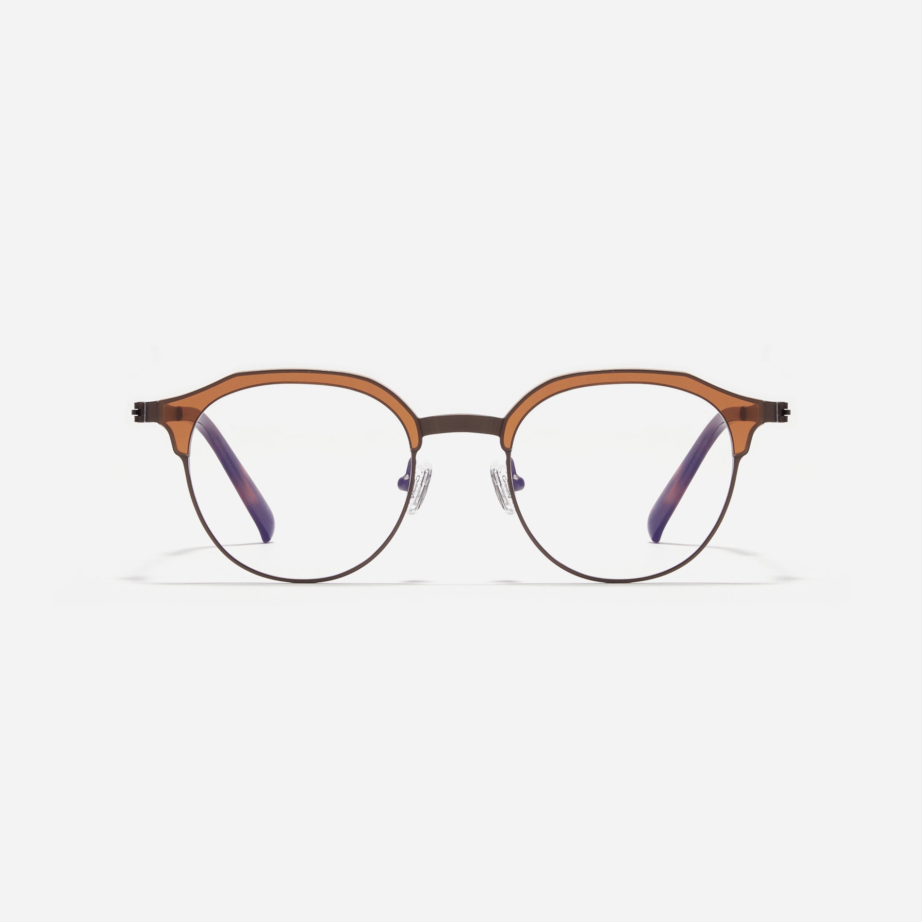 Lightweight polygon-shaped eyeglasses from CARIN's 'Feather Fit' line, offering a contemporary twist on the classic browline design.